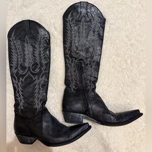 Old Gringo Black with Silver Stitching Cowboy Boots